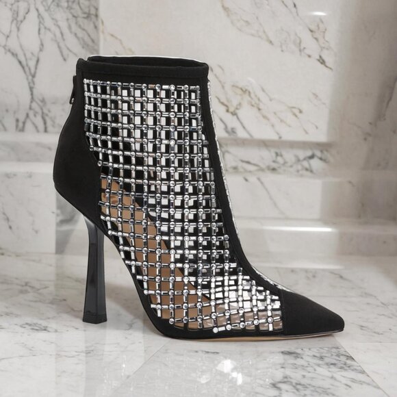 Inc Womens Black Embellished Senalda Pointed Toe Stiletto Dress Booties Size 8 M - Picture 4 of 5